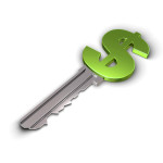 Key to financial success. Concept. 3d illustration