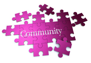 Purple pink Community puzzle