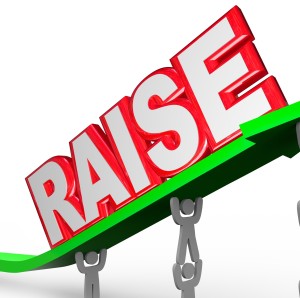 Pay Raise Word Increased Income Workers Lift Arrow